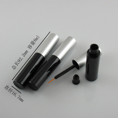 Wholesale Empty Black 8ml Eyeliner Tubes With Silver Cap