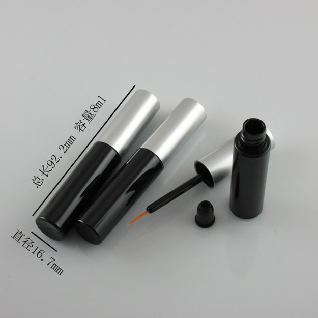 Wholesale Empty Black 8ml Eyeliner Tubes With Silver Cap