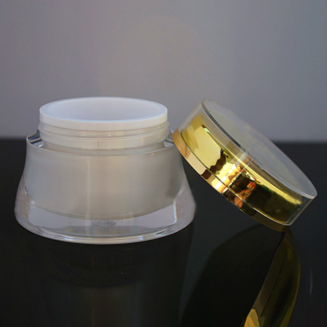 Skin Care 50g White Acrylic Cream Jars With Gold Screw Cap
