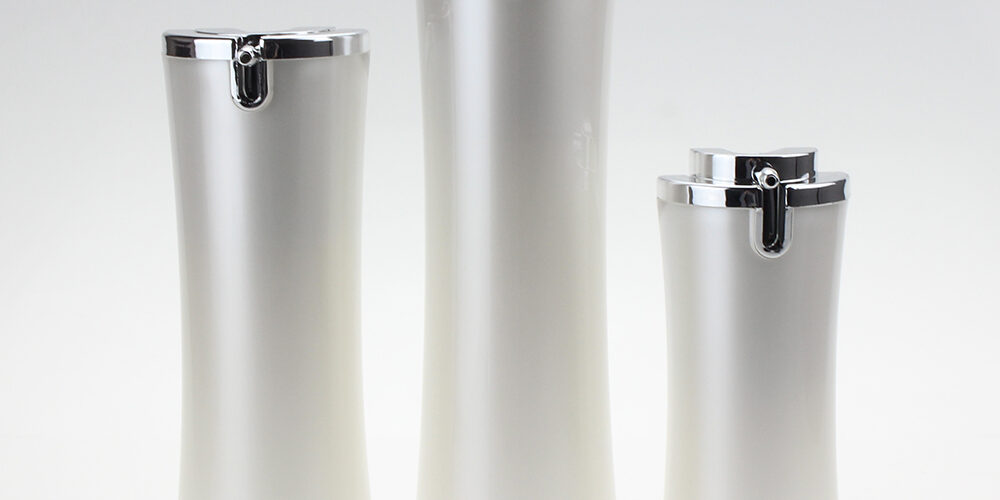 Pearl White Plastic Cosmetic Container Lotion Bottle Whith Pump