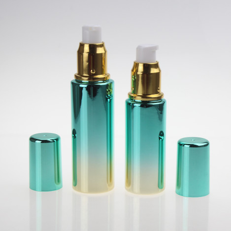 Hot Sale UV Grandient Green Glass Lotion Bottle With Pump