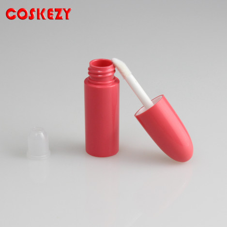 Wholesale Red Lip Gloss Tubes With White Brush Head For Cosmetic Packaging