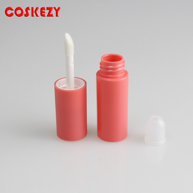 wholesale empty 6ml red lip gloss tubes with white brush head