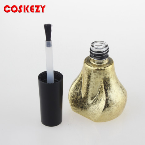 New Design Nail Oil Bottle, Gold Nail Polish Bottle With Black Cap