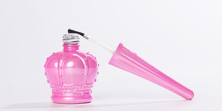 Wholesale Crown Shape Pink DIY Nail Polish Bottles