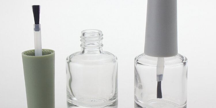 Round Empty 10ml Nail Polish Bottle, Cosmetic Packaging With Brush