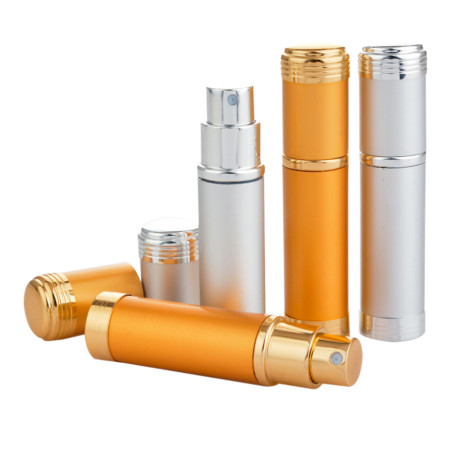 Luxury Gold/Silver 5ml Mini Bottle Of Perfume, Skincare Container Spray Pump Bottles